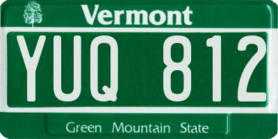 VT license plate YUQ812