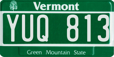 VT license plate YUQ813