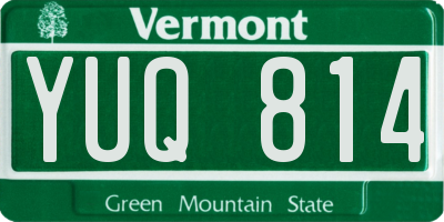 VT license plate YUQ814