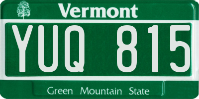 VT license plate YUQ815