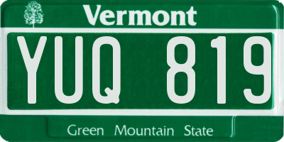 VT license plate YUQ819