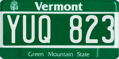 VT license plate YUQ823