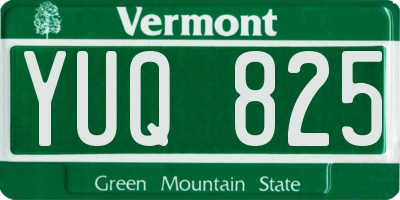 VT license plate YUQ825