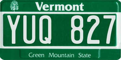 VT license plate YUQ827