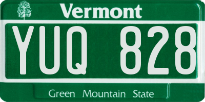 VT license plate YUQ828