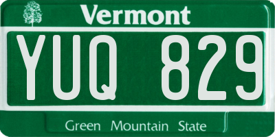 VT license plate YUQ829