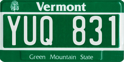 VT license plate YUQ831