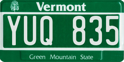 VT license plate YUQ835