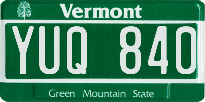 VT license plate YUQ840
