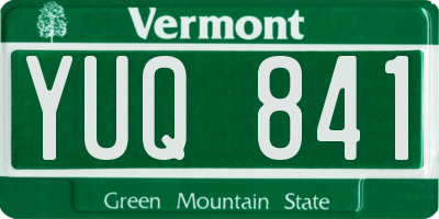 VT license plate YUQ841