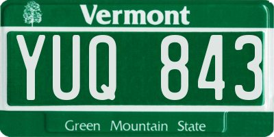 VT license plate YUQ843