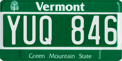 VT license plate YUQ846
