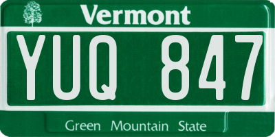 VT license plate YUQ847