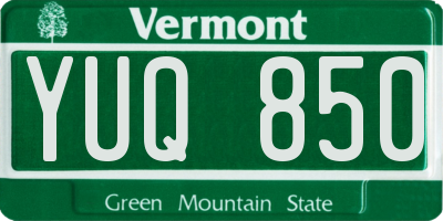 VT license plate YUQ850