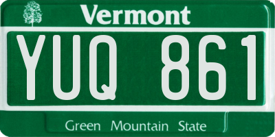 VT license plate YUQ861