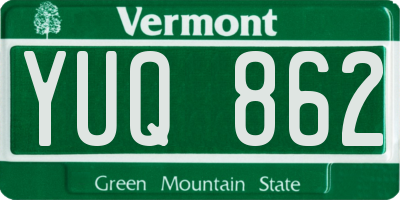 VT license plate YUQ862