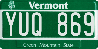 VT license plate YUQ869