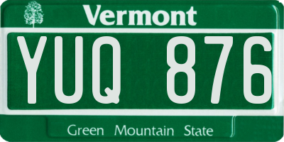 VT license plate YUQ876