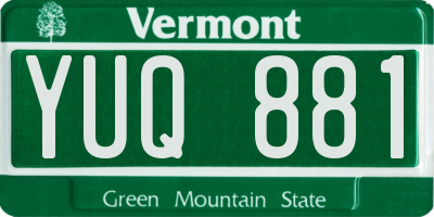 VT license plate YUQ881