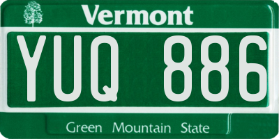 VT license plate YUQ886