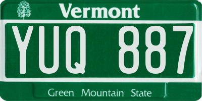 VT license plate YUQ887