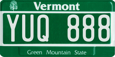 VT license plate YUQ888