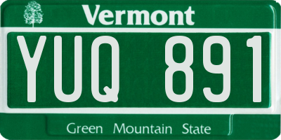 VT license plate YUQ891