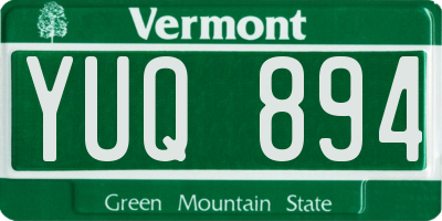 VT license plate YUQ894