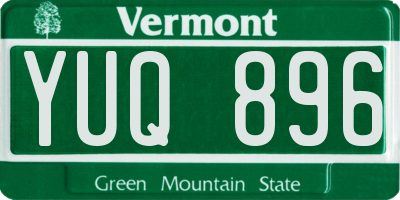 VT license plate YUQ896