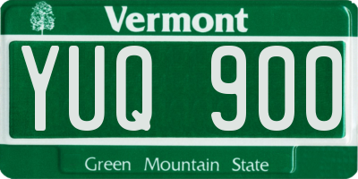 VT license plate YUQ900