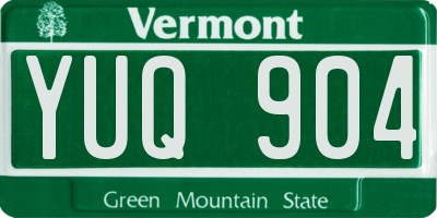 VT license plate YUQ904
