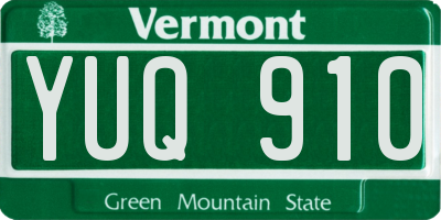 VT license plate YUQ910