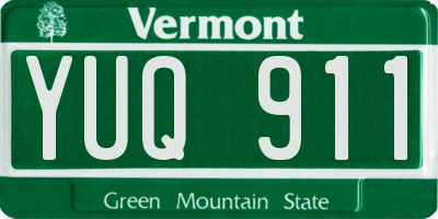 VT license plate YUQ911