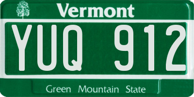 VT license plate YUQ912