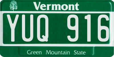 VT license plate YUQ916