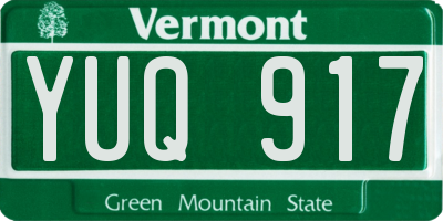 VT license plate YUQ917