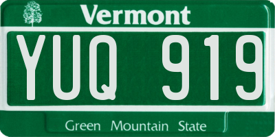 VT license plate YUQ919