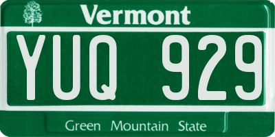 VT license plate YUQ929