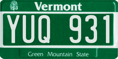VT license plate YUQ931