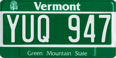 VT license plate YUQ947