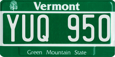 VT license plate YUQ950