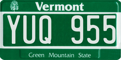 VT license plate YUQ955
