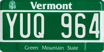 VT license plate YUQ964
