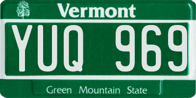 VT license plate YUQ969