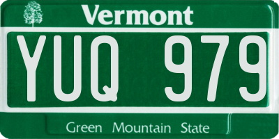 VT license plate YUQ979