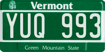 VT license plate YUQ993
