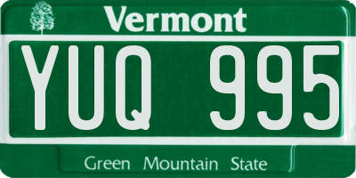 VT license plate YUQ995