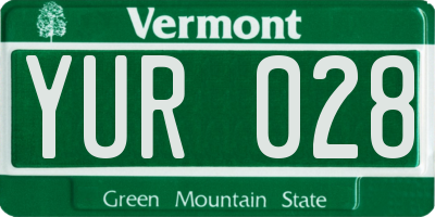 VT license plate YUR028