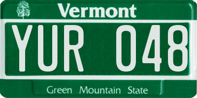 VT license plate YUR048