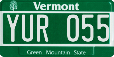 VT license plate YUR055
